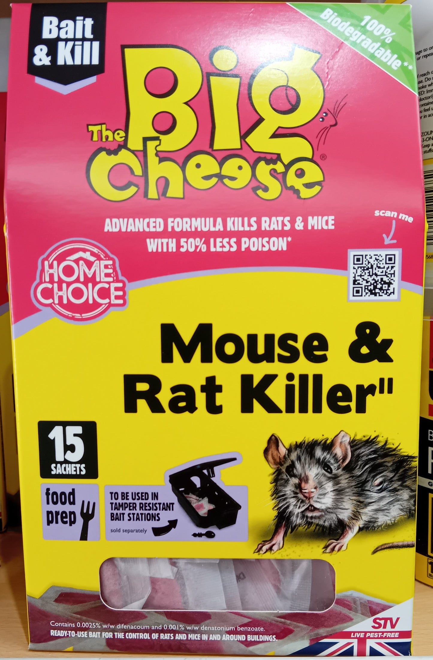Big Cheese Mouse & Rat Killer - 15 sachets