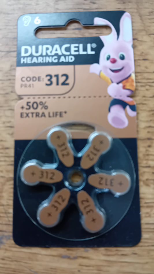 Duracell Type 312 Hearing Aid Batteries