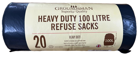 Heavy Duty Bin Bags - 100L 20 pack