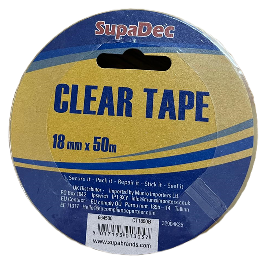 Clear Tape 50M x18mm