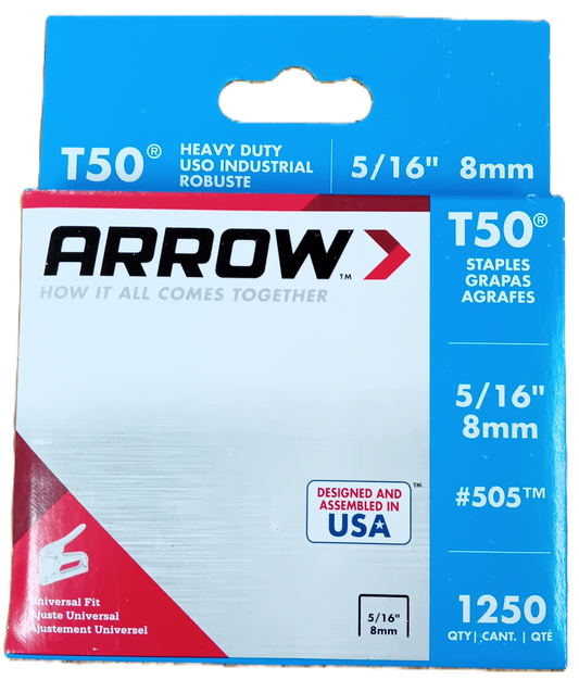 Arrow T50 Staples - 8mm (5/16")