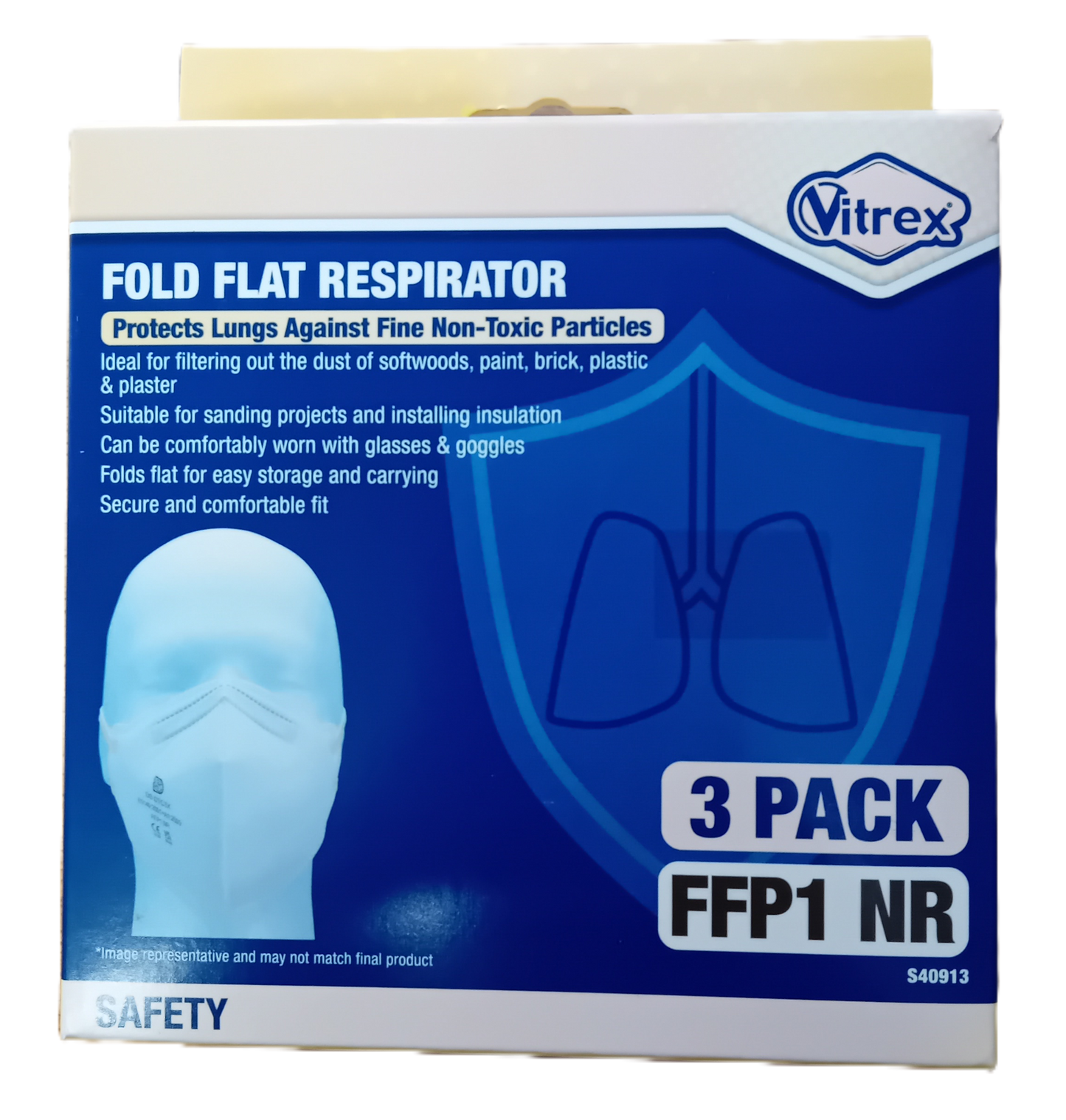 Vitrex Premium Fold Flat Respirator - Pack 3