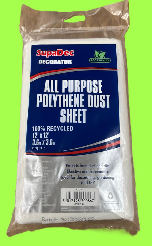 Plastic Dust Sheet - 12' x 12'