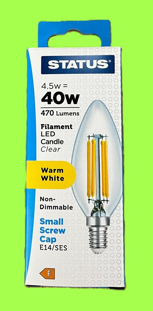 Candle shape 4.5W LED =40W E14 SES Small Screw Warm White